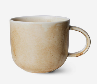HKLIVING mok rustieke creme/bruin