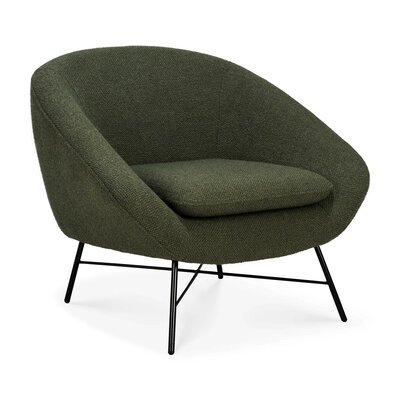 Ethnicraft Barrow lounge chair Pine Green fabric