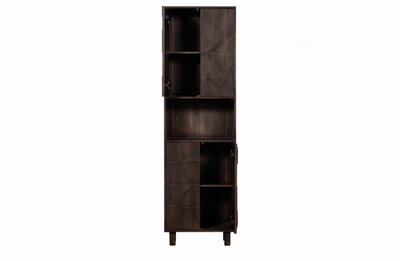 WOOOD Premium Draw 4-deurs opbergkast mango hout walnoot