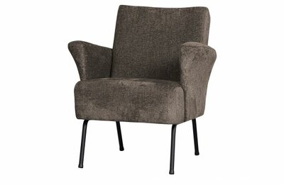 Bepurehome Muse Fauteuil Grof Geweven Stof Grijs/Bruin