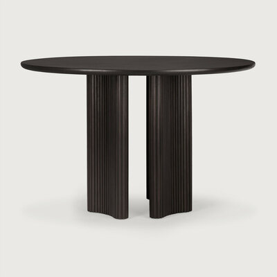 Ethnicraft Roller Max Dining Table Varnished Mahogany Dark Brown Round