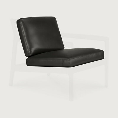 Ethnicraft Jack Lounge Chair Cushion Set Black Leather