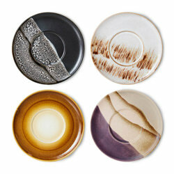 HKliving 70s ceramics: saucers Big Sur (set of 4)