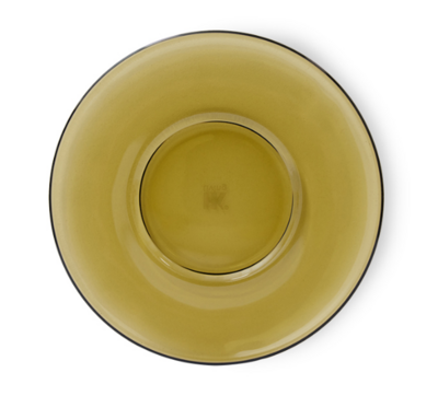 HKLIVING 70s glassware: saucers mud brown (set of 4)