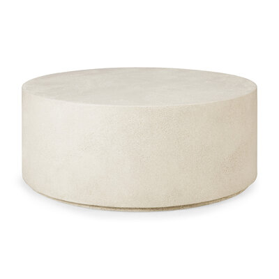 Ethnicraft elements coffee table microcement off white round