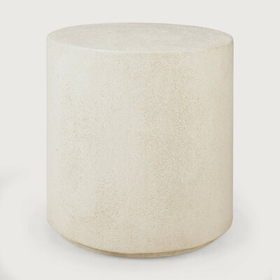 Ethnicraft elements side table microcement off white round small