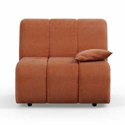kliving Wave couch: Element Right Low Arm, Corduroy Rib, Dusty Orange