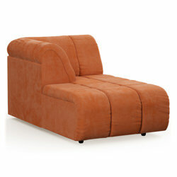 Hkliving Wave Couch Element Left Divan Corduroy Rib Dusty Orange