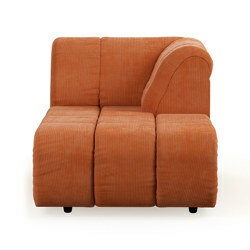 Hkliving Wave Couch Element Right Divan Corduroy Rib Dusty Orange