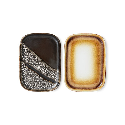 HKLIVING 70s ceramics: Small trays, mojave (set of 2)