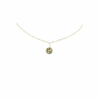 Zusss schakelketting met muntje spikkels/goud