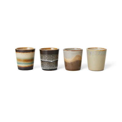 HKliving 70s ceramics: egg cups, granite (set of 4)