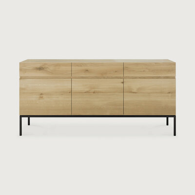 Ethnicraft oak Ligna black sideboard 3 doors 3 drawers