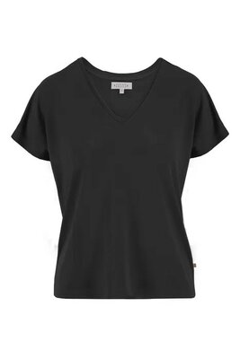 Zusss T-shirt met V-hals off black