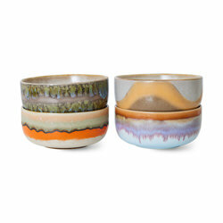 HKliving 70s ceramics: dessert bowls, reef (set of 4)