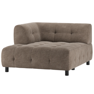 Woood Louis 1.5 Zits Chaise Longue Met Arm Links Chenille Coffee