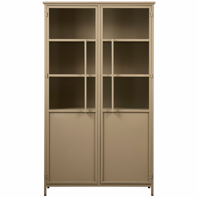WOOOD Premium Exhibit vitrinekast metaal khaki