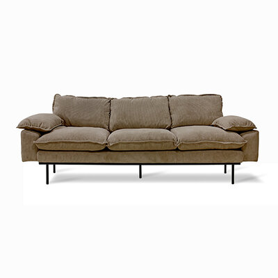 HKLIVING Retro Sofa 3 Zits, corduroy rib, Brown