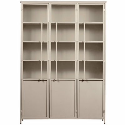 WOOOD Premium Exhibit XL 3 deurs vitrinekast metaal zand