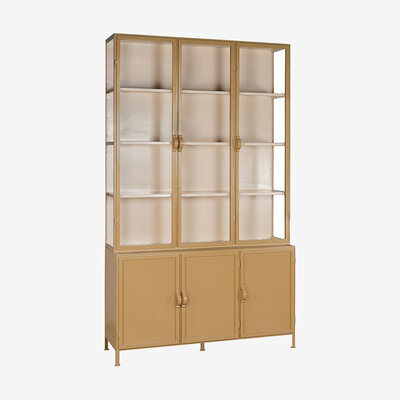 New Routz Detroit 6 deurs vitrinekast musterd