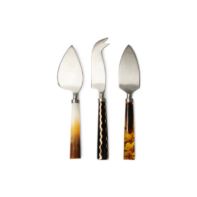 HKLIVING Cheese knives havana, (set of 3)