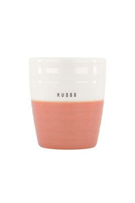 Zusss koffiemok kusss wit/oudroze