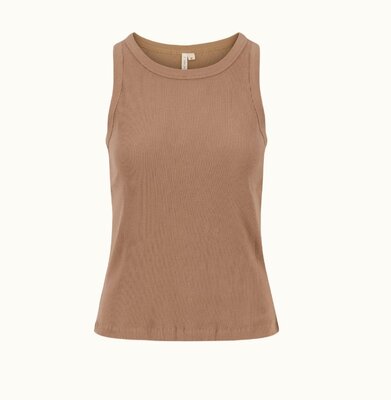 Zusss singlet ronde hals in rib taupe