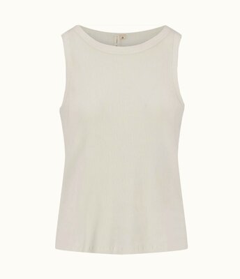 Zusss singlet ronde hals in rib off white