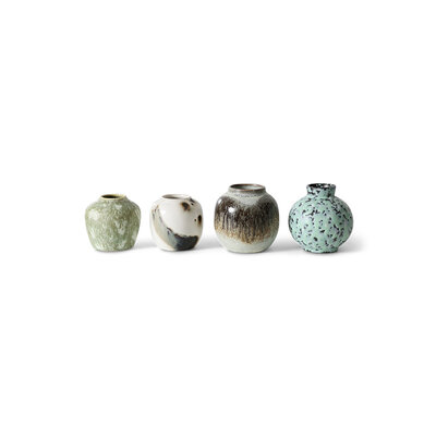 HKLIVING 70s ceramics: small vases, canyon (set of 4)