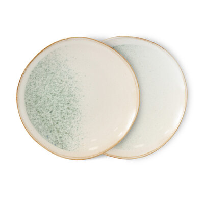 HKLIVING 70s ceramics: side plates mist, set of 2