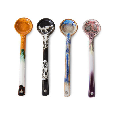 HKLIVING 70s ceramics: spoons force, M, set of 4