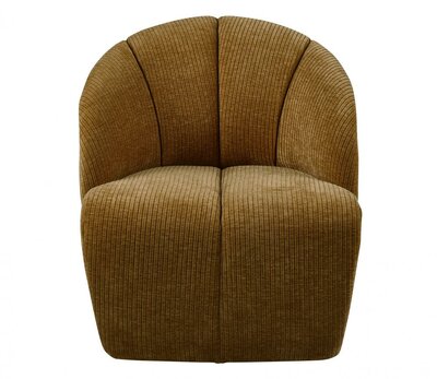 WOOOD Mojo Draaifauteuil Geweven Ribstof Honing Geel