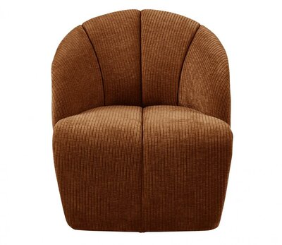 WOOOD Mojo Draaifauteuil Geweven Ribstof Roest Bruin