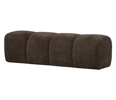 WOOOD Mojo Eetbankje 164cm Geweven Ribstof Bruin