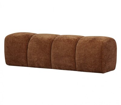 WOOOD Mojo Eetbankje 164cm Geweven Ribstof Roestbruin