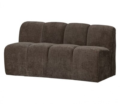 WOOOD Mojo Eetbankje 164cm Met Rugleuning Ribstof Bruin