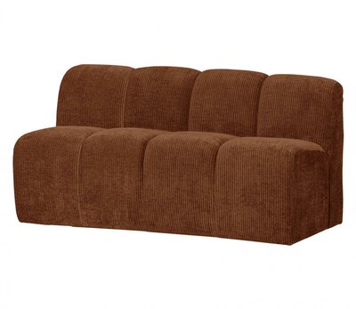 WOOOD Mojo Eetbankje 164cm Met Rugleuning Ribstof Roestbruin