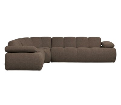 WOOOD Mojo hoekbank bouclé Bruin melange links