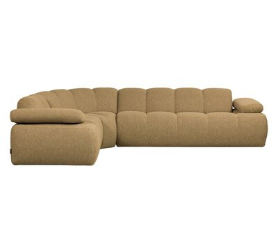 WOOOD Mojo hoekbank bouclé Geel/Bruin melange links