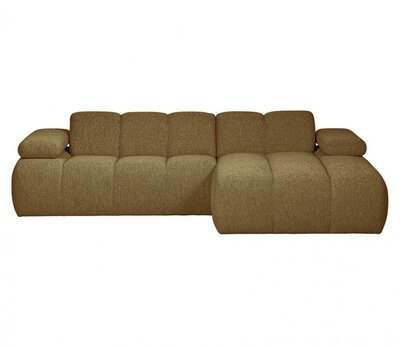 WOOOD Mojo Chaise Longue Bouclé Geel/Bruin Melange Rechts