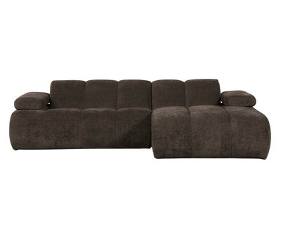 WOOOD Mojo Chaise Longue Geweven Ribstof Bruin Rechts