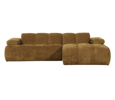 WOOOD Mojo Chaise Longue Geweven Ribstof Honinggeel Rechts