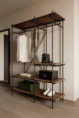 Ethnicraft Teak Oscar Kledingrek, model winkel