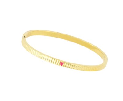 Zusss bangle armband met hartje roze rood