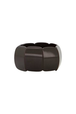 Zusss brede kralen armband, chocoladebruin