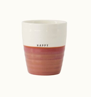 Zusss koffiemok happy wit burgundy