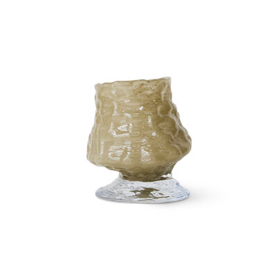 HKLIVING Brut textured glass vase sage