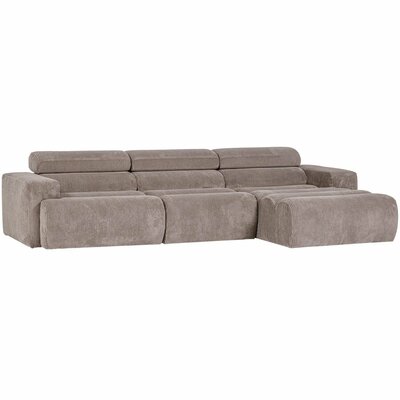 WOOOD Novi Chaise Longue Bank Rechts Ribstof Zand