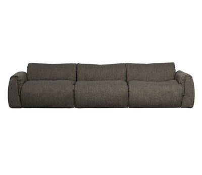 WOOOD Baggy 3-zits Bank Geweven Stof Warmgrijs Melange
