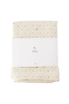 ZUSSS tafelloper hartjes lang wit zand goud